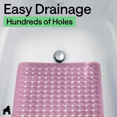 Miniatura 7 de GORILLA GRIP - Alfombrilla patentada para bañera y ducha, tapetes lavables para el piso de la bañera, ventosas y agujeros de drenaje para mantener