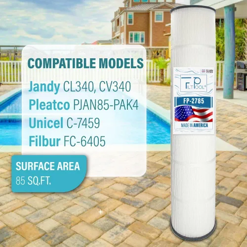 Miniatura 5 de FP-2785 - Cartucho de filtro de piscina paquete de 4 para Jandy CL340 Sustituye a R0554500 Filtración eficiente, fácil ajuste Filtpool