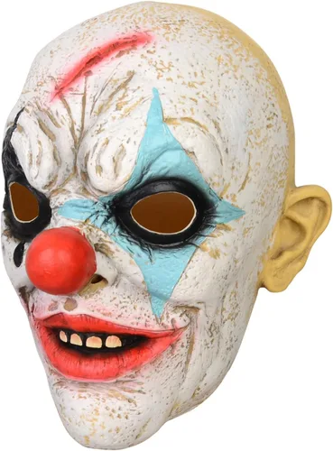 Miniatura 2 de Máscara de látex de demonio horrible para Halloween, payaso aterrador, accesorios de cosplay de payaso aterrador, máscara de zombi de llama