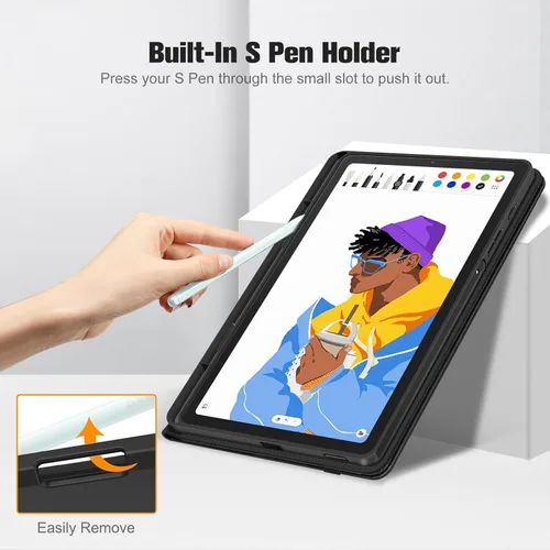 Miniatura 3 de Fintie Funda para Samsung Galaxy Tab S6 Lite 10.4 Pulgadas 2024/2022/2020 con Soporte para S Pen, Funda Trasera de TPU Blanda con Visor Multiángulo