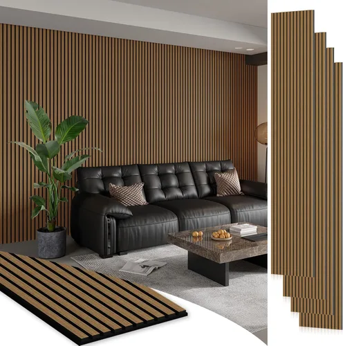 Miniatura 30 de Smartstandard Panel de Pared de Listones de Madera de Muestra, Paneles de Pared de Madera Insonorizados, Paneles de Madera Acústicos para Pared