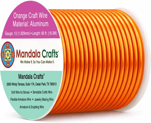 Miniatura 225 de Mandala Crafts - Alambre de aluminio anodizado de 8 calibre para hacer joyas - 9.75 m de alambre flexible negro colorido - Flexible para bonsái