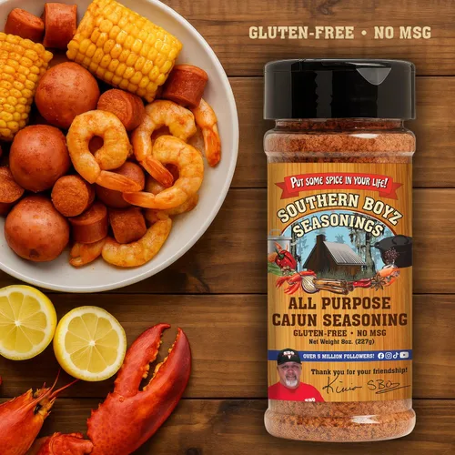 Miniatura 5 de Condimento Southern Boyz Todo Propósito Estilo Cajún – Sin Gluten, Sin MSG, Shaker de 8 oz – Mezcla Versátil de Especias y Condimento para Carnes