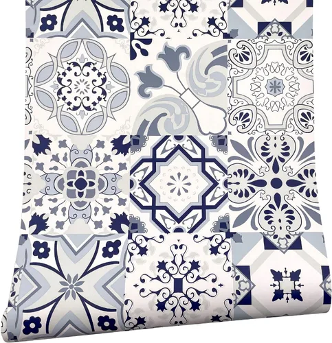 Miniatura 2 de Y - Revestimiento de porcelana retro para estantería, revestimiento extraíble para cajón, decoración de encimera, impermeable, 17.7 pulgadas x 9.8