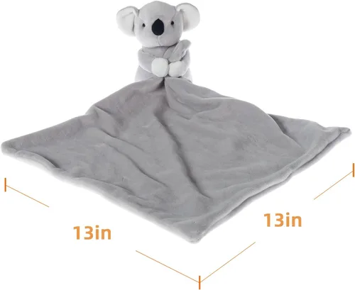 Miniatura 6 de Apricot Lamb Manta de seguridad de animales de peluche, koala gris, manta de personaje de cuarto de bebé, felpa de lujo para acurrucarse (koala gris)