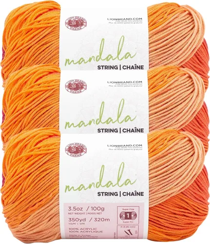 Miniatura 31 de Lion Brand Yarn Hilo Mandala String, Hilo Fingering para Tejer y Crochet, Acoustic, 1 Paquete