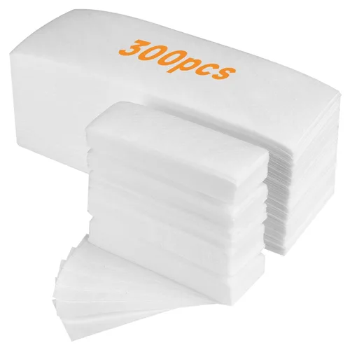 300 tiras de cera no tejida, tiras de cera corporal y facial para depilación, tiras de depilación profesionales sin cera (2.8 x 7.9 pulgadas y 1.4 x
