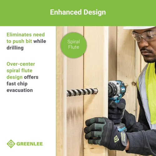 Miniatura 5 de Greenlee 66PT-3/4 - Broca para uñas con punta de tornillo de alimentación automática, broca de acero de 3/4 x 18 con vástago hexagonal de 7/16