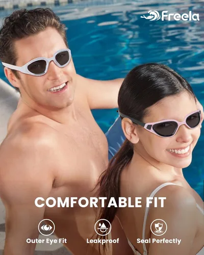 Miniatura 6 de Freela Polarized Unisex Adult Swim Swimming Goggles, UV400 Protection Anti Fog 180° Wide Clear View for Men Women Youth