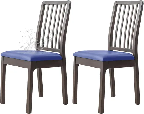 Miniatura 7 de Dimatic Juego de 2 fundas de asiento para silla, de piel sintética, impermeables, fundas elásticas para sillas de comedor, fundas protectoras