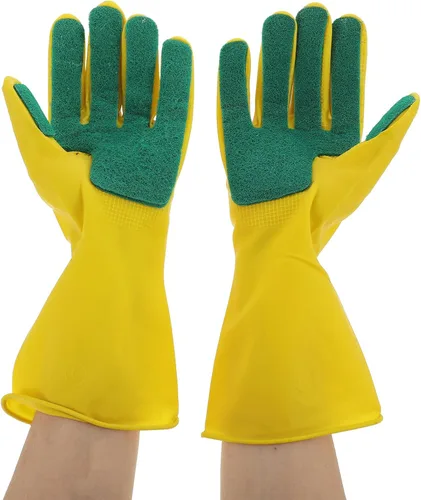 Miniatura 6 de ULTECHNOVO 1 par de guantes para limpiar guantes de látex guantes de limpieza para el hogar Guantelete Ar Handguard fregado almohadilla