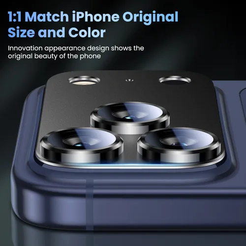 Miniatura 6 de Uyiton Compatible con iPhone 17 Pro Protector de Lente de Cámara - [No Fácil de Romper][Fuerte Adsorción][Compatible con Fundas] Cubierta de Titanio