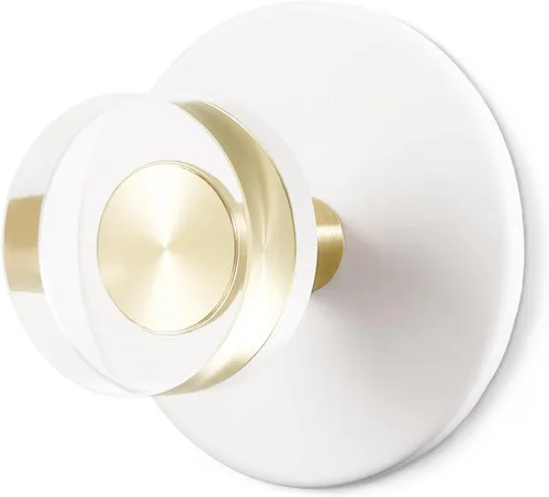 Paquete de 4 ganchos adhesivos de cristal de JIASENBAO para toallas de baño, ganchos de pared blancos para colgar batas y abrigos, ganchos