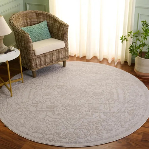 Miniatura 30 de Safavieh Reflection Collection RFT665C - Alfombra de 8 x 10 pies, gris claro y crema, bohemio, desgastado, no se desprende, de fácil cuidado