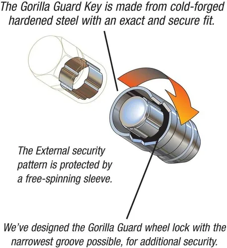 Miniatura 4 de Gorilla Automotriz 61681-2K Gorilla Guard Bellota 1/2 Chr 2Key Cerradura de acero