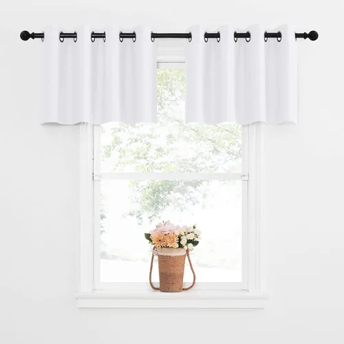 Miniatura 78 de NICETOWN Cortinas opacas de cocina para ventana sobre el fregadero, aislamiento térmico, decoración del hogar, pequeños niveles opacos con ojales