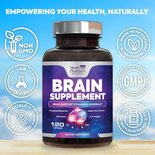 Miniatura 4 de Suplemento de memoria cerebral, nootrópicos de fuerza 3 veces para concentración, claridad y apoyo de enfoque, salud cerebral, vitaminas cognitivas