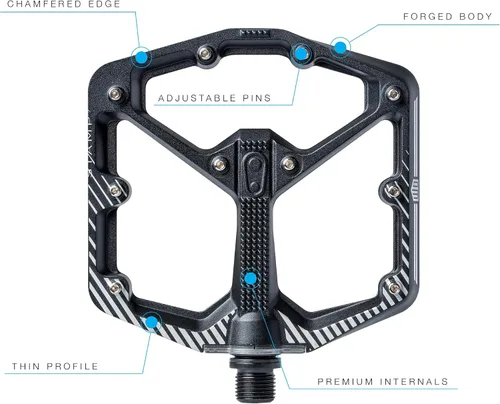Miniatura 3 de Crankbrothers Stamp Pedales Planos MTB - Pedales de Bicicleta Ligeros, Versátiles y Duraderos de Tamaño Específico 2-Negro y blanco