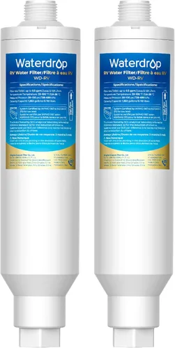 Miniatura 12 de Waterdrop Filtro de agua para autocaravana, certificado NSF, reduce el cloro, el mal sabor, el olor, paquete de 2, protector de manguera flexible