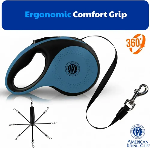 Miniatura 5 de American Kennel Club Correa retráctil resistente para perro, 16.4 pies, sin enredos, agarre ergonómico, freno de una mano, para perros medianos