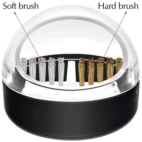 Miniatura 2 de Estuche de herramientas limpiador de uñas con cepillo de alambre de acero y cepillo de nailon para limpiar brocas de carburo/cerámica, diseño