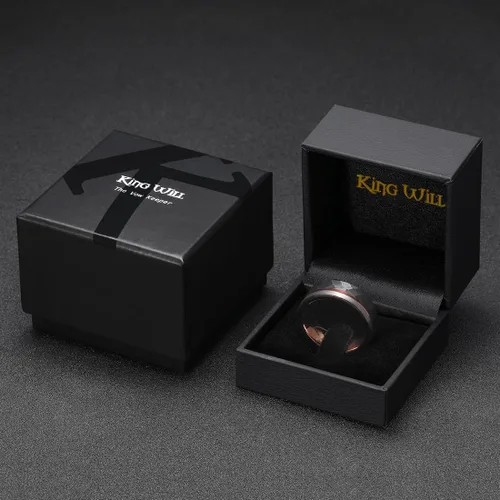 Miniatura 115 de King Will Anillo de boda de carburo de tungsteno para hombre con diseño de ranura, 6/7/0.315 in de ancho, acabado cepillado/pulido para hombre