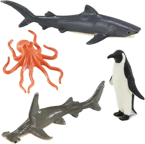 Miniatura 5 de Safari Ltd Ocean TOOB viene con 12 diferentes modelos de figuras de juguete de animales pintados a mano incluyendo león marino, rayo de águila