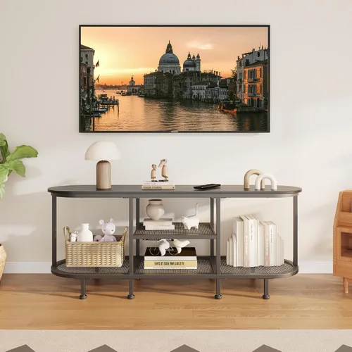 Miniatura 5 de Soporte de TV para centro de entretenimiento - Mesa de TV para sala de estar - Mesa consola de TV pequeña para dormitorio - Soporte de televisión