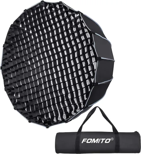 Miniatura 11 de FOMITO Caja de luz rectangular de liberación rápida de 11.8 x 47.2 pulgadas, caja de luz rectangular de montaje Bowens con rejilla de haz