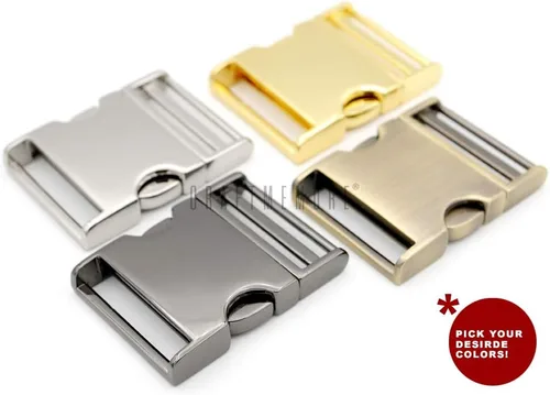 Miniatura 6 de CRAFTMEMORE Hebilla de liberación lateral curvada de metal de 1 pulgada para cinturón, mochilas, collar de perro, paquete de 2 Oro