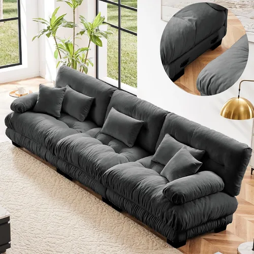 Miniatura 31 de KEIKI Sofá modular de 94 pulgadas con 4 almohadas, cómodo juego de sofá biplaza Cloud para sofá de asiento profundo suave y profundo, sofá biplaza