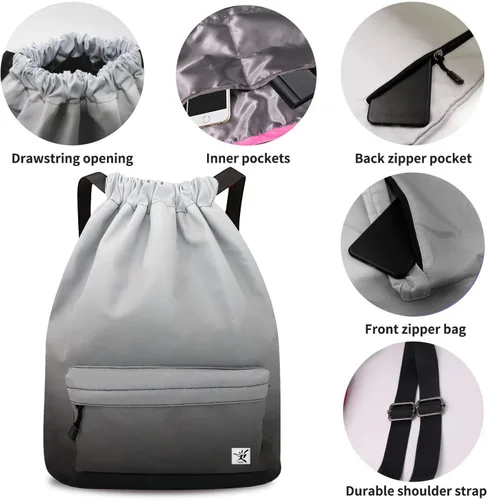 Miniatura 3 de Bolsa impermeable con cordón para ir al gimnasio o la playa, o practicar deportes, unisex