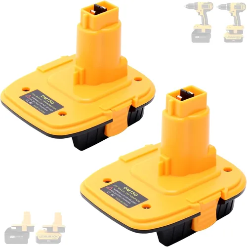 Tulepowceeng Paquete de 2 adaptadores de batería DM18D compatibles con herramientas Dewalt de 18V, convertidor compatible con Dewalt de 20V o