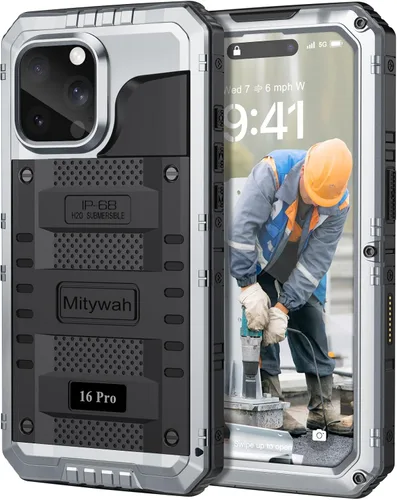 Miniatura 32 de Mitywah Funda impermeable para iPhone 7/iPhone 8 / iPhone SE 2020, funda de metal resistente de grado militar, protección de cuerpo completo