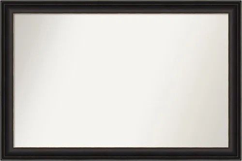 Miniatura 385 de Amanti Art Espejo de baño de bronce para sobre el fregadero, 24 x 24 pulgadas, espejo cuadrado de bronce Lara para tocador, marco de madera