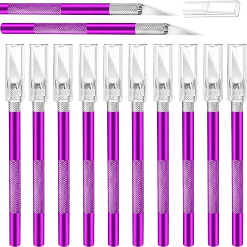 Miniatura 10 de Juego de 15 cuchillos Exacto, cuchillos para pasatiempos, suministros de regreso a clases, kit de cuchillos para manualidades, manualidades, álbumes