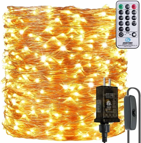 Miniatura 7 de Guirnalda de luces LED de 99 pies con 300 luces para dormitorio, patio, interior/exterior, impermeable, luces de cobre para cumpleaños, boda