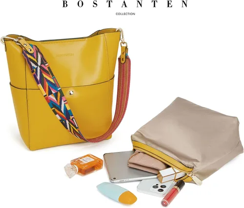 Miniatura 5 de BOSTANTEN - Bolsos de cuero al hombro tipo balde para mujer