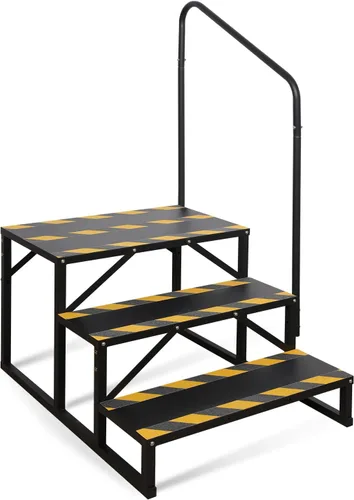 Miniatura 12 de TOCRETOARE Escalones de caravana con barandilla, bañera de hidromasaje, 2 escalones con pasamanos, escaleras portátiles para caravana de 5ª rueda