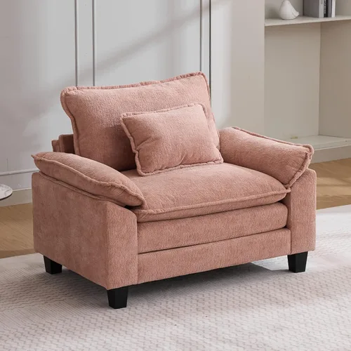 Miniatura 10 de Oprisen Sofá Seccional Modular, Cómodo Cloud Couch Sofá Seccional, Sofá Cama de Chenilla con Asiento Profundo con Almohadas Decorativas para Sala