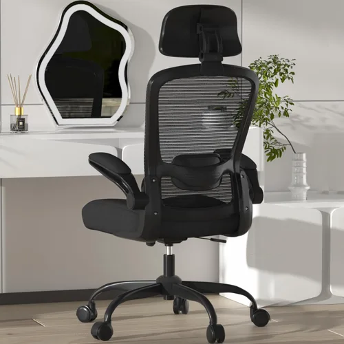 Miniatura 18 de Mimoglad Silla de Oficina, Silla de Escritorio Cómoda - Silla Ergonómica de Computadora de Respaldo Alto con Soporte Lumbar Ajustable y Negro mate