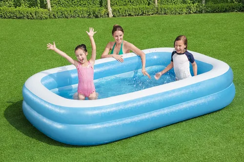 Miniatura 2 de Bestway 54006 Piscina inflable rectangular familiar, 103.1 x 68.9 x 20.1 in, azul/blanco