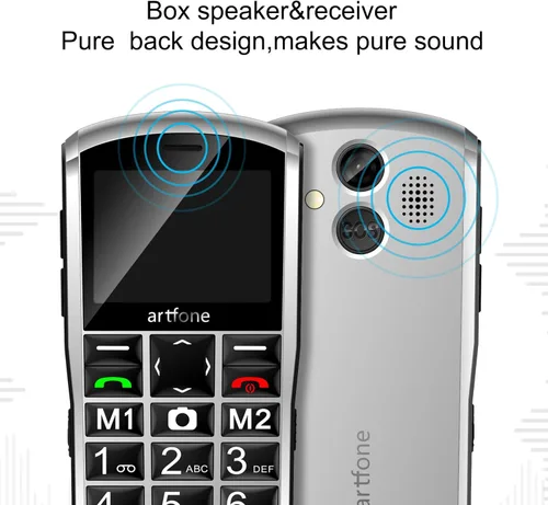 Miniatura 5 de artfone A400 4G Volte Teléfono celular con botón grande desbloqueado para personas mayores, teléfono celular para personas mayores y niños con botón