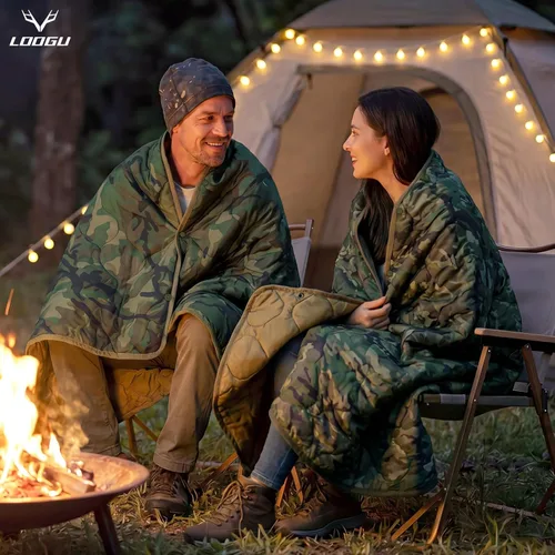 Miniatura 8 de LOOGU Manta Camuflaje Impermeable Aislante Forro de Poncho para Camping al Aire Libre, Senderismo, Caza, Supervivencia, Mochileros, Picnic Us