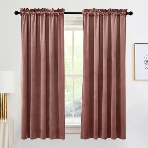 Miniatura 57 de RYB HOME Cortinas de terciopelo verde oliva de 72 pulgadas de largo, cortinas opacas con aislamiento térmico, tratamiento de ventana, decoración
