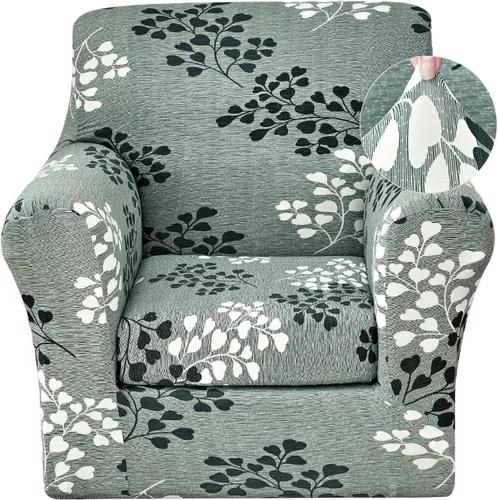 Miniatura 22 de JQinHome Funda elástica para sofá de 2 piezas Fundas para sofá, funda para sillón con funda de cojín separada para silla, protector de muebles