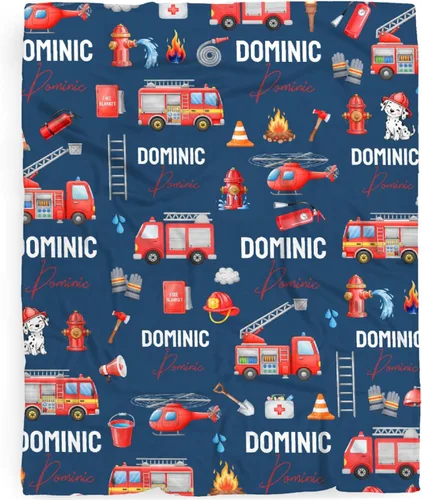 Miniatura 12 de Manta de Bebé Personalizada Camiones de Construcción Personalizados Camión Volquete Mantas con Nombre para Niños, Niñas y Pequeños Manta Suave