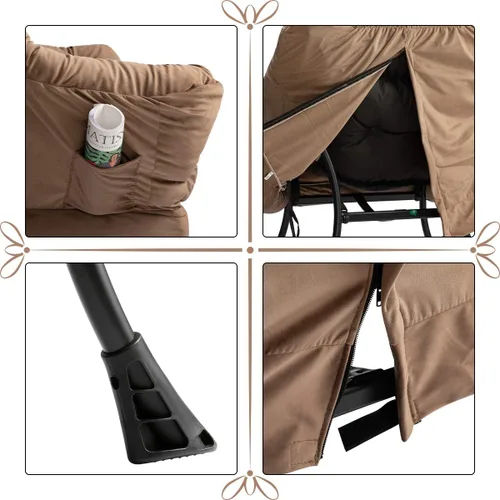 Miniatura 5 de HollyHOME - Silla perezosa con reposabrazos y bolsillo lateral, cómoda silla de sala de acento, sofá de ocio para sala de estar, recámara