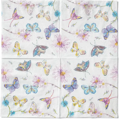 Miniatura 3 de Servilletas de bebidas con mariposas para cócteles, aperitivos, bebidas de bar, cumpleaños y eventos de boda, gruesas y absorbentes, (20 unidades)