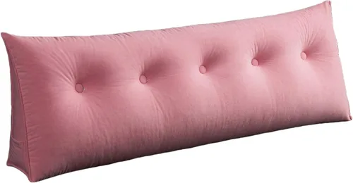 Miniatura 9 de Almohada de cuña para dormir, cabecero de espalda, cojín triangular largo, almohadas de lectura para sentarse en la cama para adultos con funda
